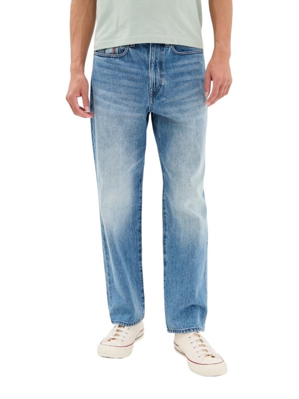 NWT PS Paul Smith Mens Relaxed Fit Zip Fly Jeans Light Base Blue 33R
